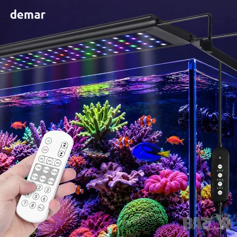 LED осветление 72 W за морски аквариум 89–107 см с контролер и таймер, за риби и коралови системи