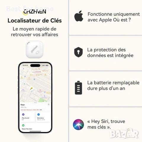 Търсачка на ключове, проследяване на портфейли, работи с Apple Find My (само за iOS), снимка 5 - Друга електроника - 54508311