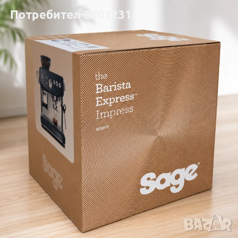 Нова Sage Barista Express Impress Plum Blue – рядък цвят, 2 г. гаранция, снимка 4 - Кафемашини - 55154274