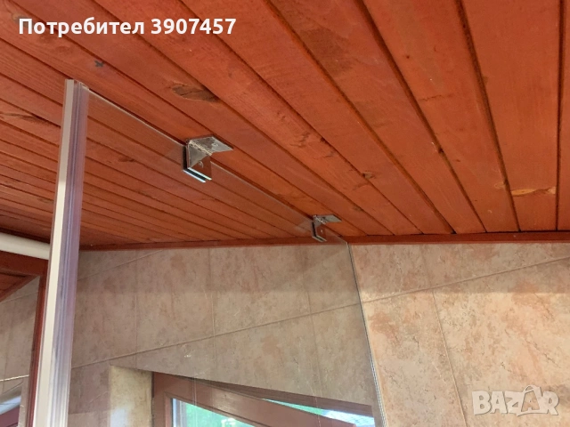 Продавам стъклен параван от три части- две неподвижни стъкла и сгъваема врата, снимка 4 - Други стоки за дома - 54805840