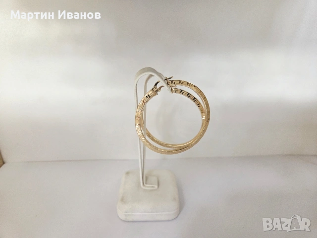 Златни обеци халки с мотив, снимка 2 - Обеци - 54155173