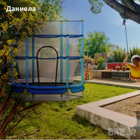 Детски батут 138 см с предпазна мрежа и стабилна стоманена конструкция , снимка 5 - Други - 54385477