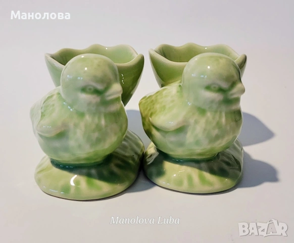 Две винтидж порцеланови чашки/коктиери/ за яйца във формата на пиленца , снимка 4 - Колекции - 55289291