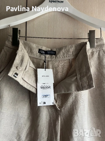 Нови ленени панталонки Zara, снимка 2 - Къси панталони и бермуди - 54707289