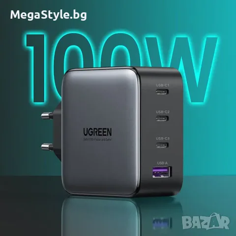 Захранване за ел. мрежа за лаптопи, смартфони и таблети с USB и 3xUSB-C изходи с технология за бързо
