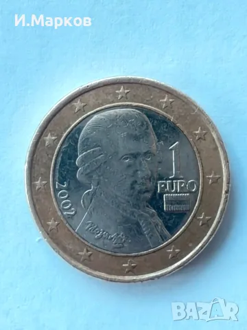 Монета 1 евро 2002