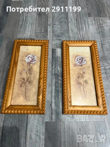 Картина с роза, 2бр., снимка 7 - Картини - 54653222