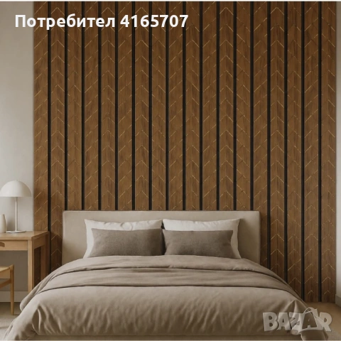 Декоративен стенен панел 16 см x 2.8 м – дървесен дизайн с черни ламели и златни акценти, снимка 3 - Други стоки за дома - 54714598