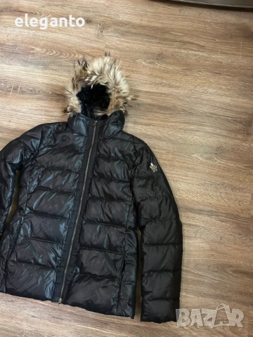 Оригинална дамска зимна пухена парка Moncler Black down Parka , 2/S размер, снимка 2 - Якета - 54579949