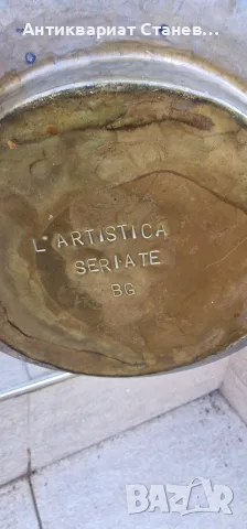 Впечатляваща италианска медна кашпа, снимка 5 - Саксии и кашпи - 55337910