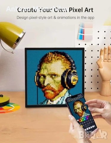 Дигитална LED рамка Divoom Pixoo-64 WiFi 64x64, снимка 7 - Друга електроника - 54824211