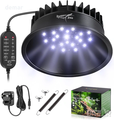 LED UVB осветление за терариум Hygger Zoo с таймер (UVA/UVB/Night mode), снимка 6 - Терариуми и оборудване - 55219927