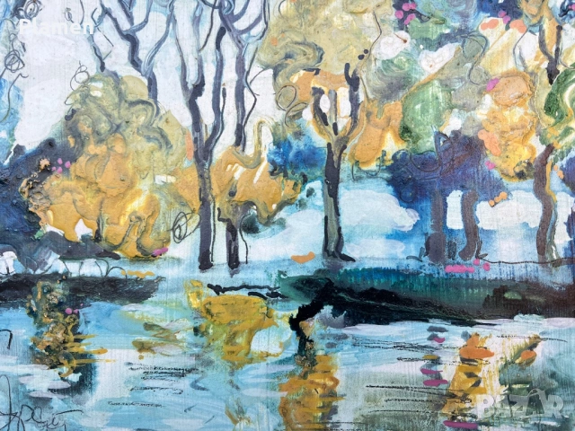 УНИКАТ КАРТИНА ПОДПИСАНА 1995 Г., снимка 3 - Картини - 54133848