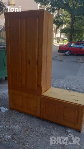 гардероб масив с шкаф гардероби с шкафове чам масивно дърво , снимка 4 - Гардероби - 55669956