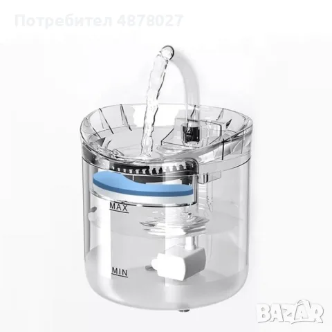 Автоматичен електрически фонтан с функция диспенсър за вода, за домашни любимци, снимка 5 - За котки - 55532270