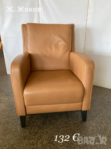 Стилен кожен фотьойл, снимка 2 - Дивани и мека мебел - 54061693