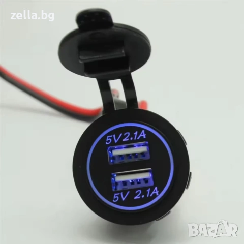 Двоен USB адаптер за вграждане 2x2.1A, 12V/24V, водоустойчив панел за камион, АТВ, лодка 10035, снимка 13 - Друга електроника - 54656034