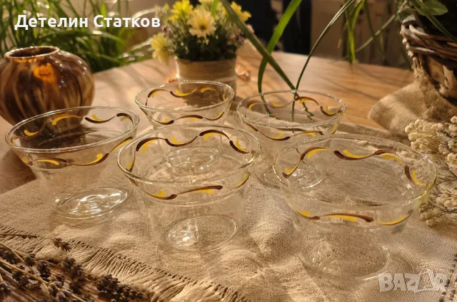 Ретро стъклени купички 5 бр.