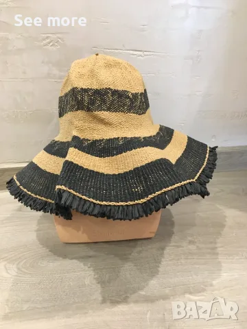 Нова с етикет NWT Becksöndergaard Kendra Straw Hat - Straw hats Size S/M, снимка 2 - Шапки - 55396027