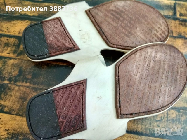 Дамски чехли Dolce & Gabbana,ест.кожа, снимка 6 - Чехли - 54863600