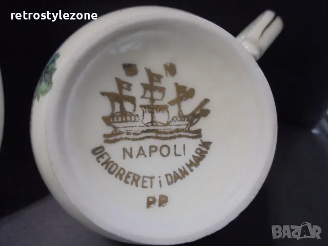 № 8716 Стар троен порцеланов сет NAPOLI DEKORERET I DANMARK – чашка с две чинийки , снимка 3 - Други ценни предмети - 55577609