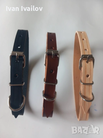 Кожени каишки 35см за коте или мини куче – 3 цвята, ширина 1см