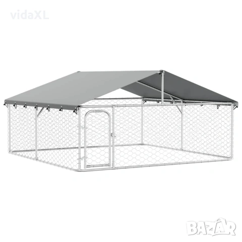 vidaXL Дворна клетка за кучета с покрив(SKU:171501.)