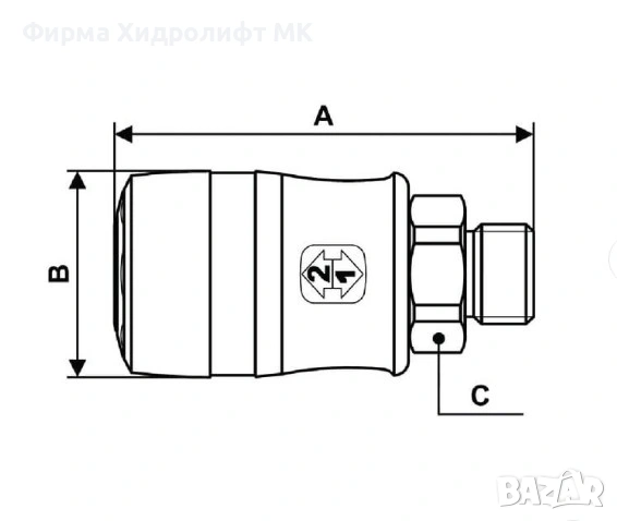 Бърза връзка за въздух с двустепенно освобождаване - мъжка 1/4" PREVOST ESG071151, снимка 2 - Компресори - 54866416