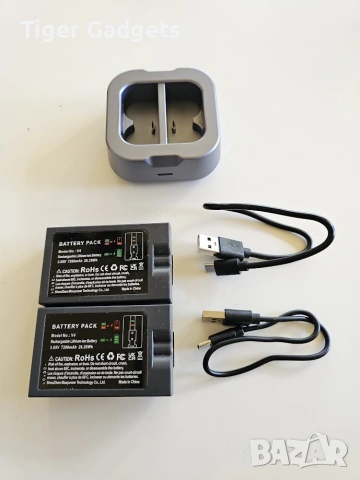 Комплект 2 бр. батерии V4 + двойна зарядна станция за Ring Video Doorbell и Ring камери, снимка 6 - Друга електроника - 55013676