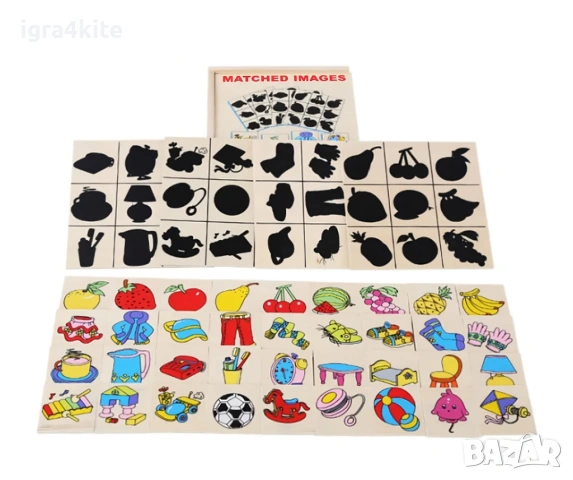 STEM дървено домино за асоциации и съвпадане на изображения