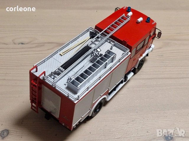 Csepel D 755 TÜ Metz пожарна 1991 - мащаб 1:43 на DeAgostini моделът е нов в блистер, снимка 8 - Колекции - 55016930