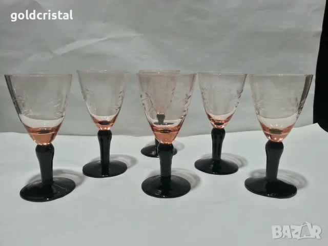 стари стъклени чаши цветно стъкло 