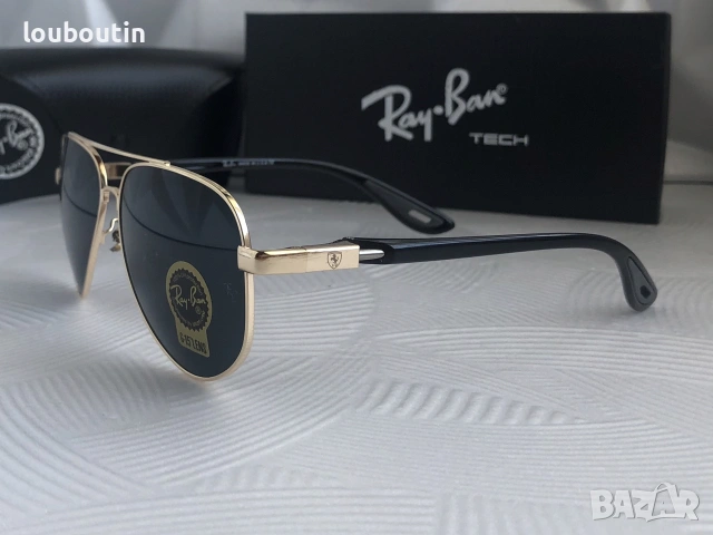 Ray Ban Ferrari 3 цвята мъжки слънчеви очила авиатор минерално стъклоло, снимка 12 - Слънчеви и диоптрични очила - 55153693