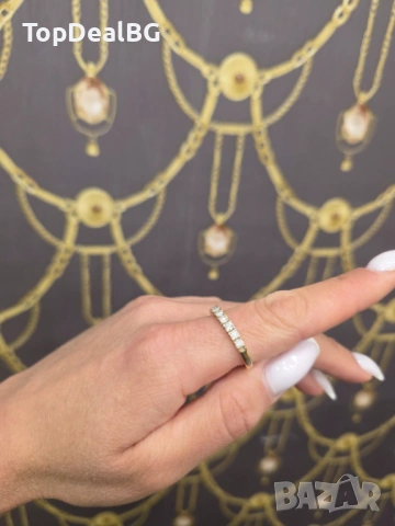 Златен пръстен с диамант, снимка 4 - Пръстени - 53964015