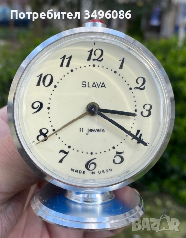 Стар съветски механичен будилник СЛАВА, снимка 5 - Други - 54058841