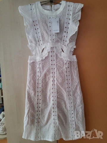 Лятна бяла дантелена рокля р-р L