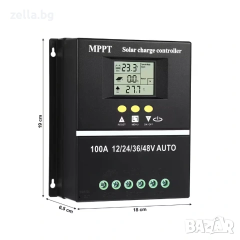 Соларен MPPT контролер 100A SY48100A 12V/24V/36V/48V с LCD дисплей и 7 режима за фотоволтаични 10293, снимка 4 - Резервни части за телефони - 54663108