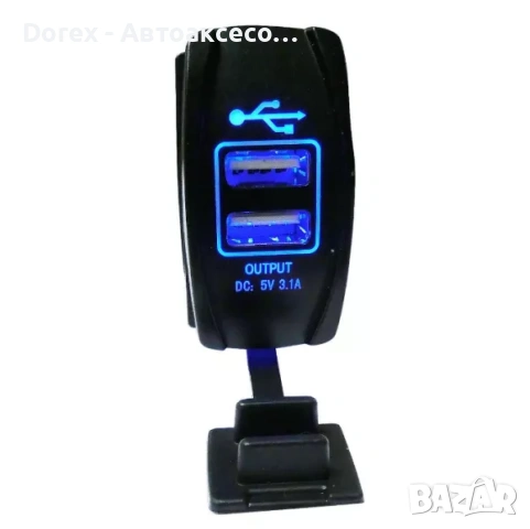 Двойно USB зарядно за вграждане 3.1A - универсално за кола, мотор, лодка и др., снимка 2 - Аксесоари и консумативи - 54065188