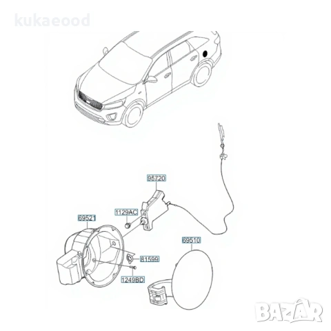 Моторче за заключване на резервоар за Kia Sorento MK3, снимка 5 - Части - 54062416