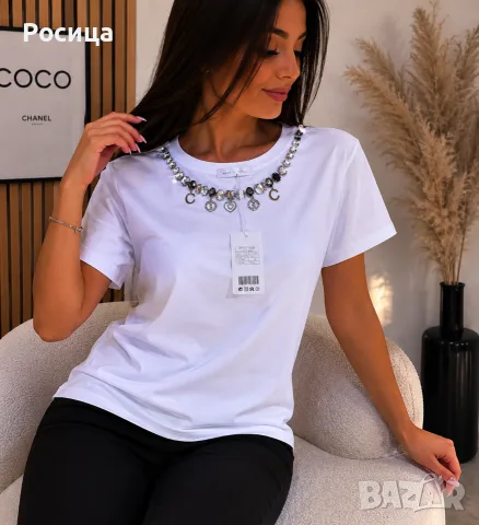 Нова памучна тениска 2 цвята, снимка 2 - Тениски - 55321821