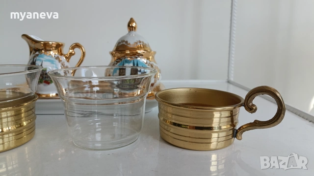 Vintage , порцеланов комплект на Kleiber Bavaria , украсен с 22-каратово злато, снимка 4 - Сервизи - 55079548