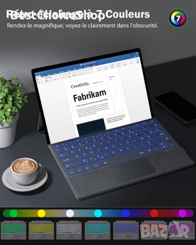 MoKo Bluetooth клавиатура AZERTY с тъчпад за Surface Pro 7 Plus/7/6/5/4/3, снимка 8 - Клавиатури и мишки - 54008717