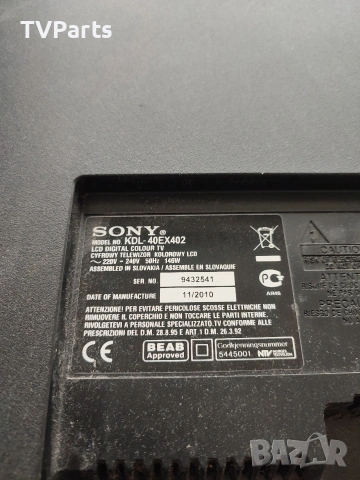 Телевизор Sony KDL-40EX402 на части