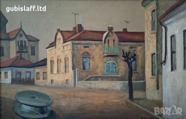 Картина "Пейзаж от Русе", 1972 г.,худ. П. Петков (1924-1976), снимка 2 - Картини - 55685214