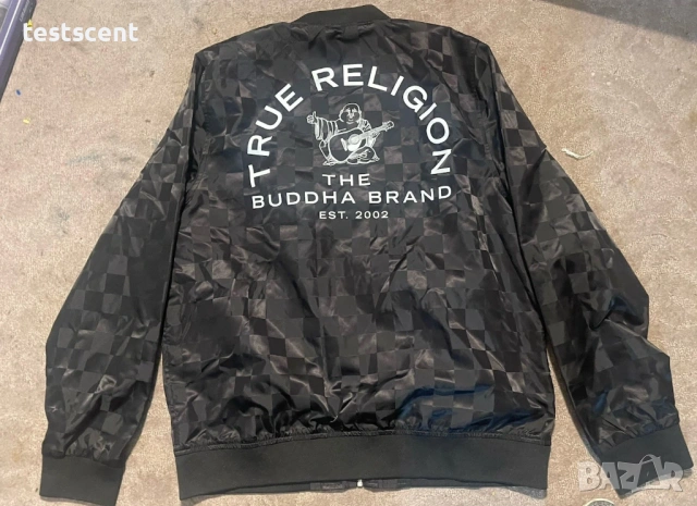 $280 Оригинално мъжко дизайнерско яке True Religion Jacket Buddha Satin Bomber Nylon Размер L, снимка 14 - Якета - 54020259