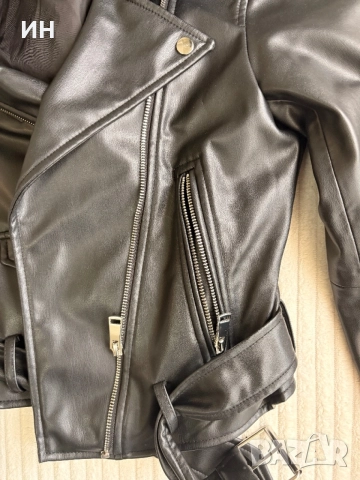 Кожено яке Zara, снимка 4 - Якета - 54489576