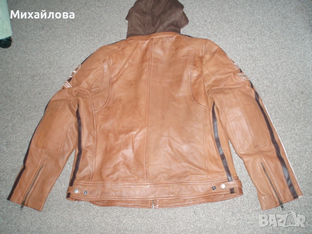 Кожено яке за мотор естествена кожа Urban motor AmsterdamUnisex, снимка 4 - Якета - 54244355