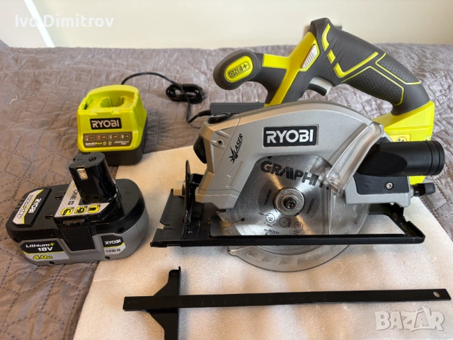 Акумулаторен циркуляр RYOBI + 4.0Ah батерия и зарядно в гаранция