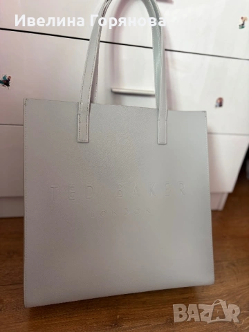 Оригинална чанта Ted Baker London Tote bag – светлосива , снимка 6 - Чанти - 54385440