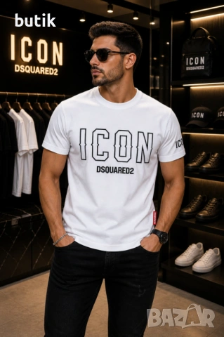 DSQUARED2 Icon бяла мъжка тениска – S, снимка 2 - Тениски - 54427380